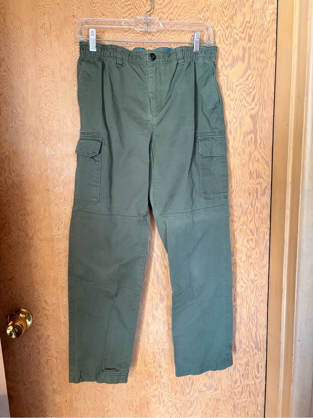 Boys Lands' End Olive Green Cargo Pants Size 14 Husky